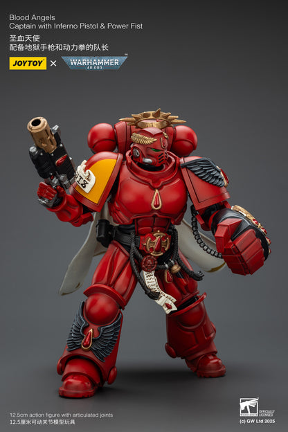 Blood Angels Captain with Inferno Pistol & Power Fist- 1/18 warhammer 40k Action Figure By JOYTOY