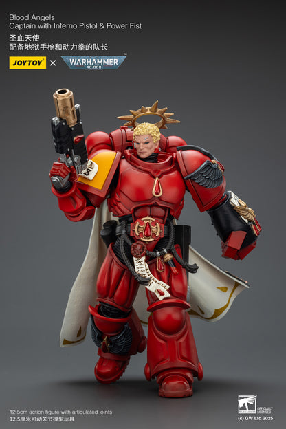 Blood Angels Captain with Inferno Pistol & Power Fist- 1/18 warhammer 40k Action Figure By JOYTOY