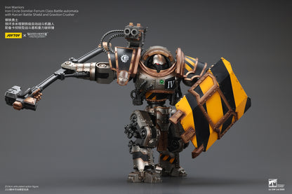 Iron Warriors Iron Circle Domitar-Ferrum Class Battle-automata with Karceri Battle Shield and Graviton Crusher - Warhammer 40K 1/18 Action Figure By JOYTOY