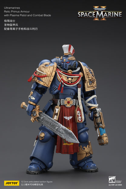 Ultramarines Relic Primus Armour with Plasma Pistol and Combat Blade - Warhammer 40K 1/18 Action Figure By JOYTOY