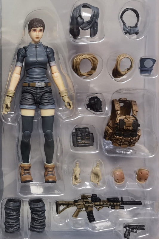 (INSTOCK) General Female Action Figure  -DF-BLUE -  Planet Green Valley 1/18 Action Figure