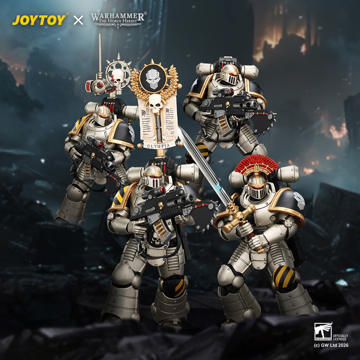 (20/6 CUTOFF) Iron Warriors Mkll Tactical Sergeant & Legionary - Primarch-Warhammer 40k 1/18 Action Figure By JOYTOY