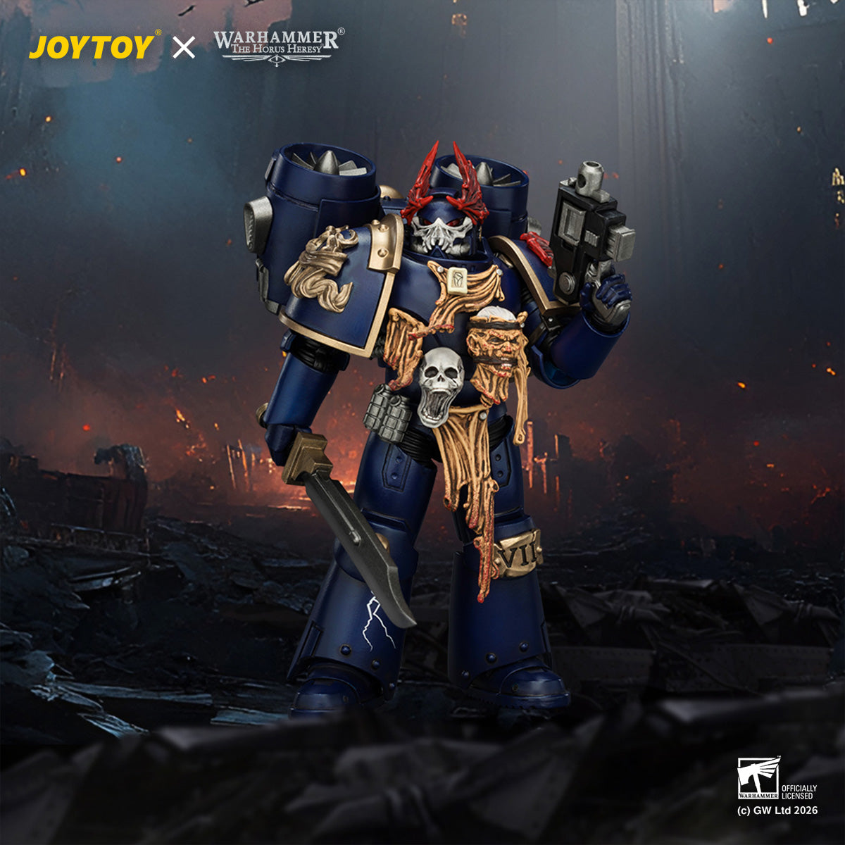 (25/8) Night Lords Night Raptors - "The Horus Heresy" Primarch-Warhammer 30k 1/18 Action Figure By JOYTOY