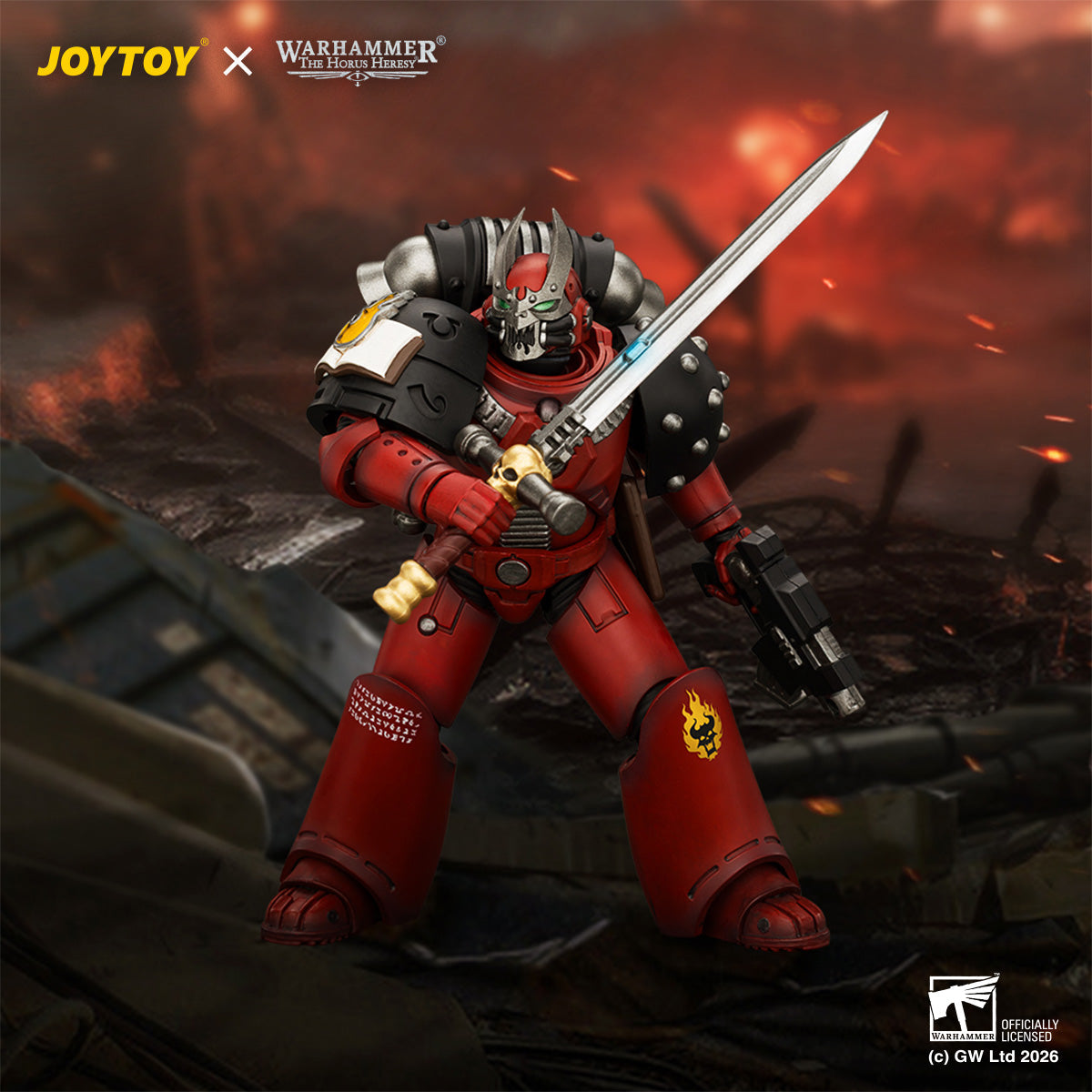 (5/10/2026)Word Bearers Erebus, the Dark Apostle & MkVI Tactical Sergeant - Warhammer "The Horus Heresy" 1/18 Action Figure By JOYTOY