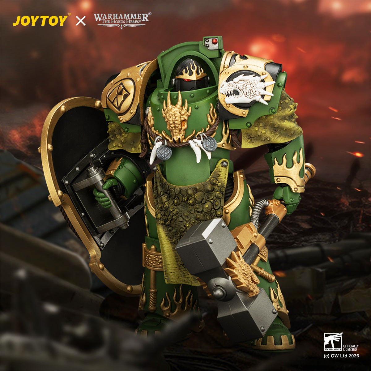 (15/7)Salamanders Firedrake Terminator 1 & Terminator 2 - "The Horus Heresy" Warhammer 40k 1/18 Action Figure By JOYTOY