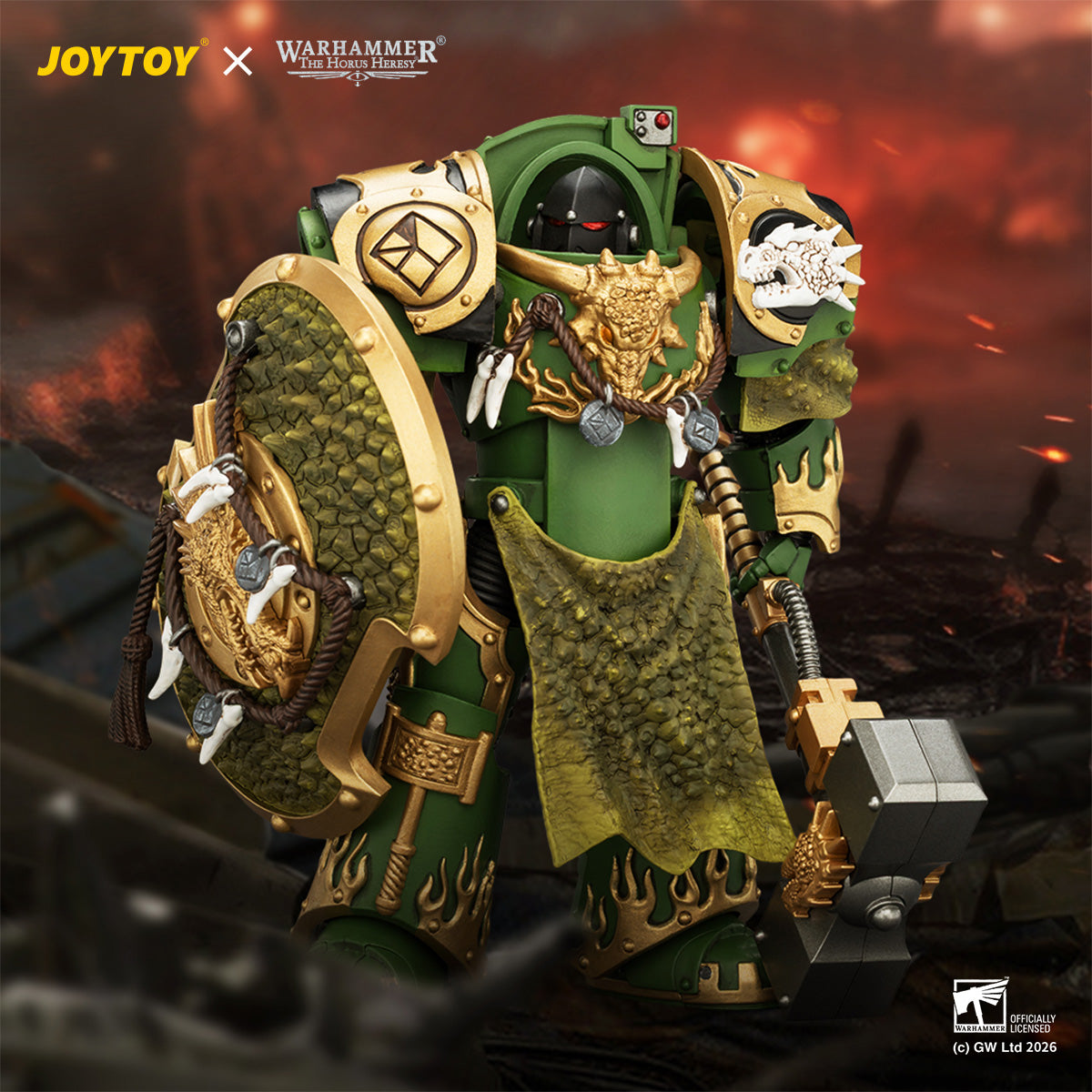 (15/7)Salamanders Firedrake Terminator 1 & Terminator 2 - "The Horus Heresy" Warhammer 40k 1/18 Action Figure By JOYTOY
