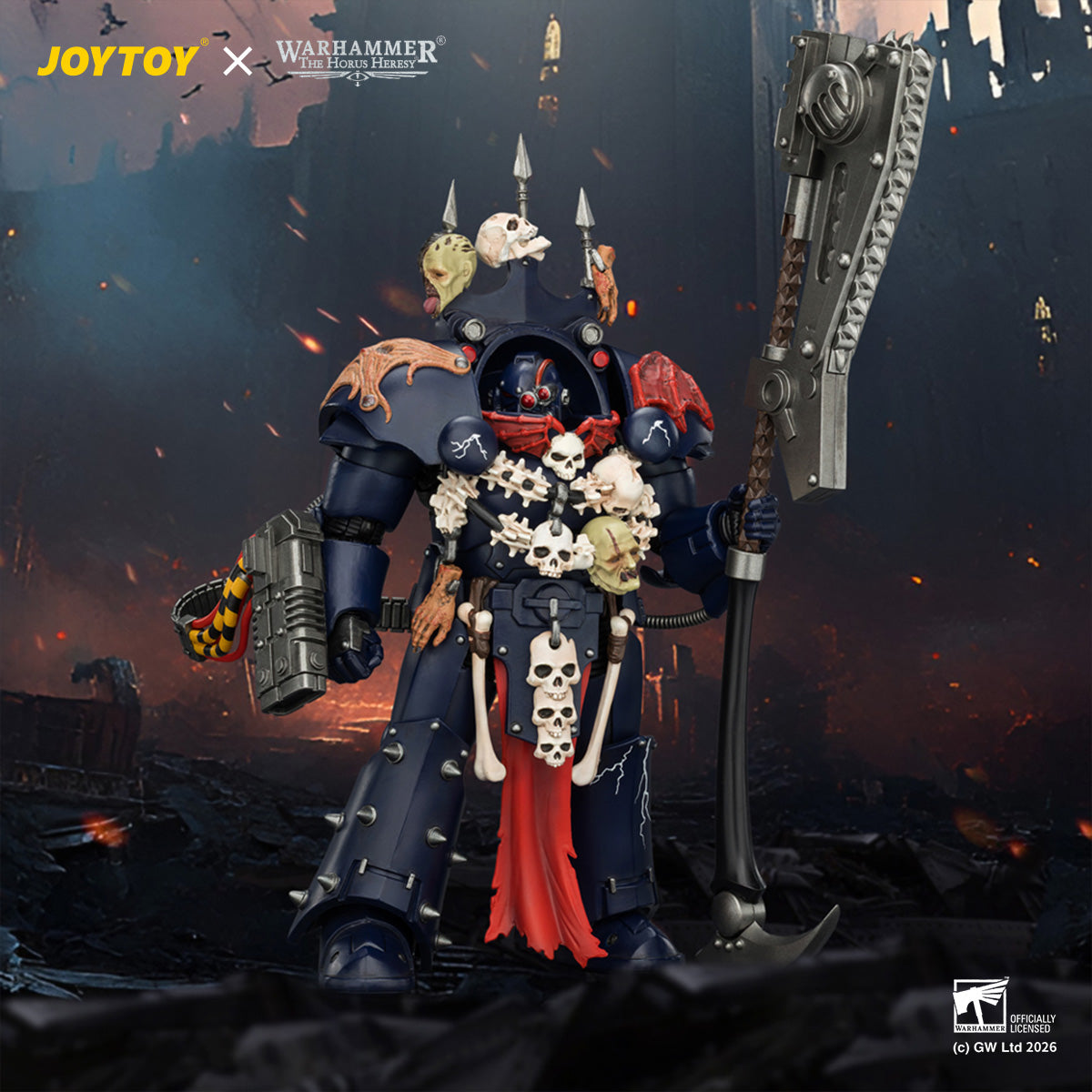 (30/6)Night Lords Legion Praetor in Tartaros Terminator Armour - "The Horus Heresy" Primarch-Warhammer 40k 1/18 Action Figure By JOYTOY