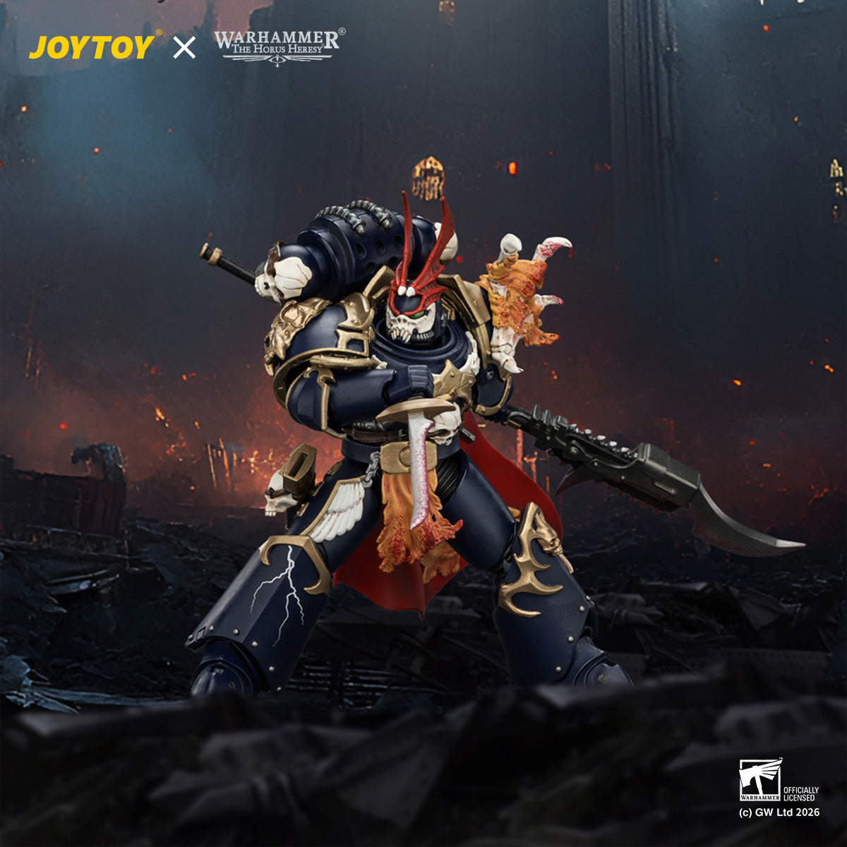 (30/6)Night Lords Sevatar, First Captain of the Night Lords The Prince of Crows - "The Horus Heresy" Warhammer 40k 1/18 Action Figure By JOYTOY