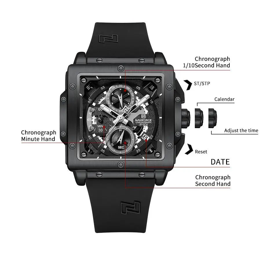 NAVIFORCE 8064-Luxury Quartz Watch for Men.