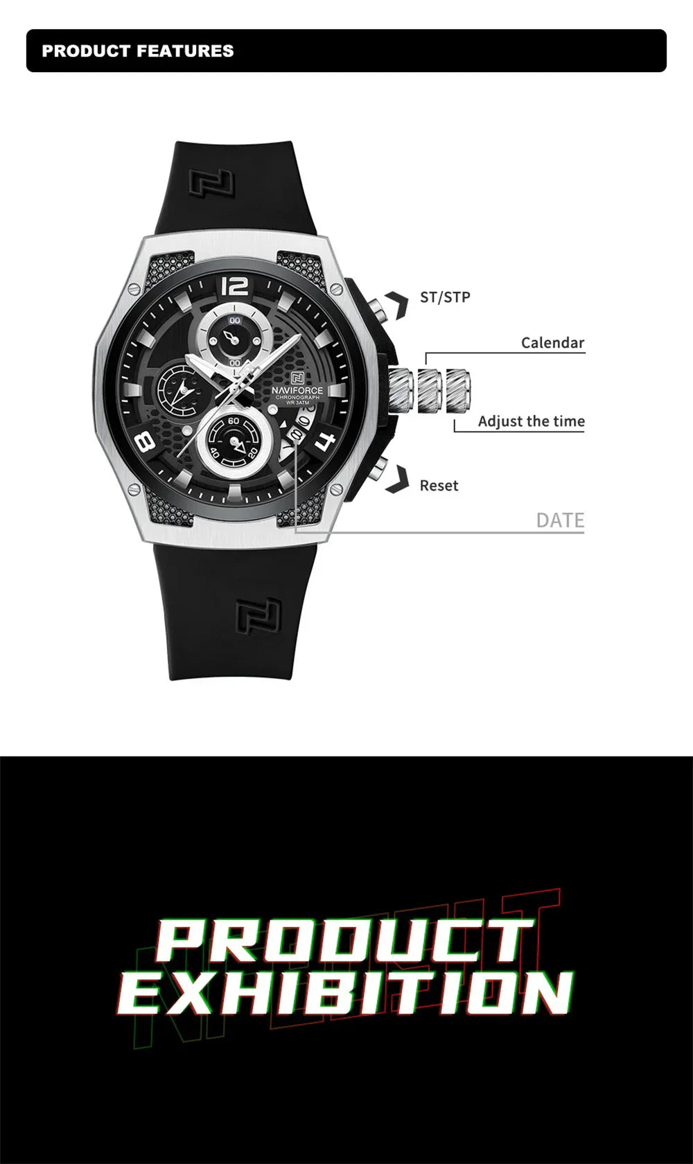 NAVIFORCE 8051T -Business Quartz Timepiece for Men