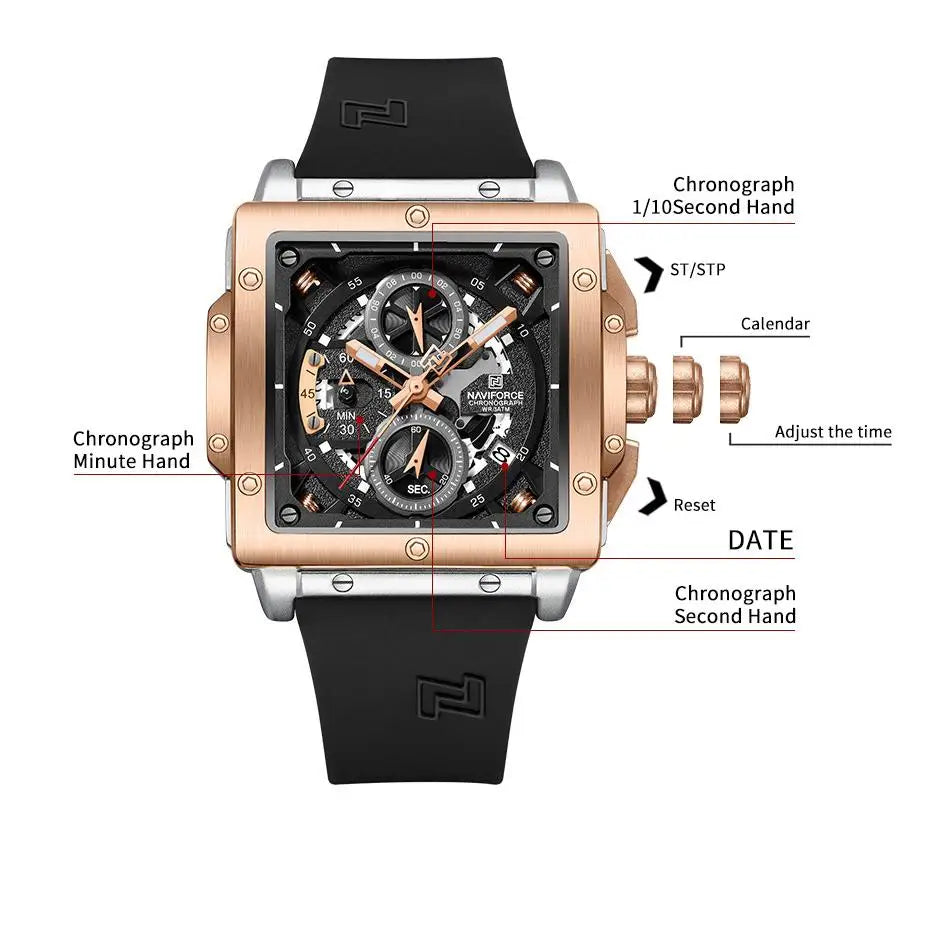NAVIFORCE 8064-Luxury Quartz Watch for Men.
