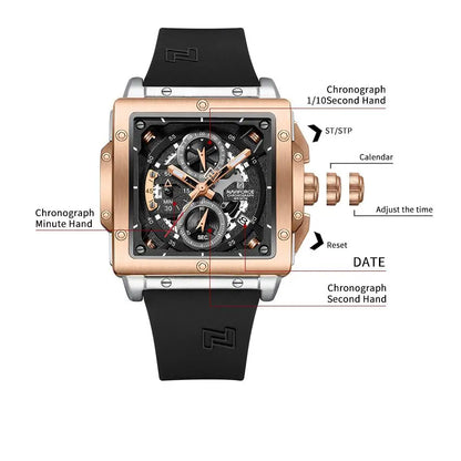 NAVIFORCE 8064-Luxury Quartz Watch for Men.