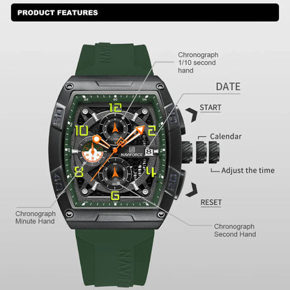 NAVIFORCE 8052-Business Quartz Timepiece for Men