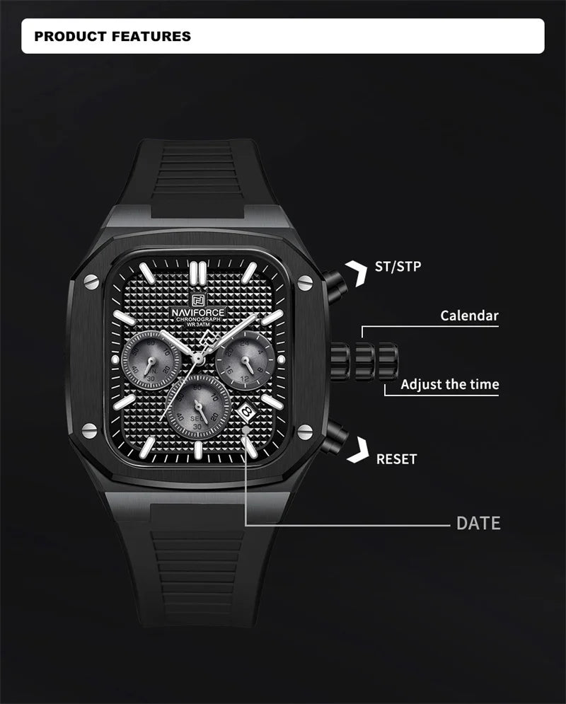 NAVIFORCE 8037-Men's Waterproof Quartz Watch
