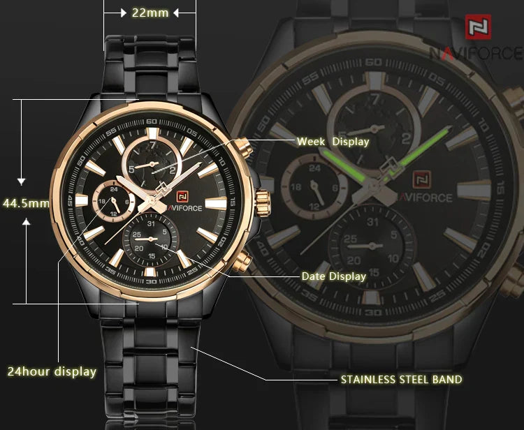 NAVIFORCE-9089 - Luxury Quartz Watch