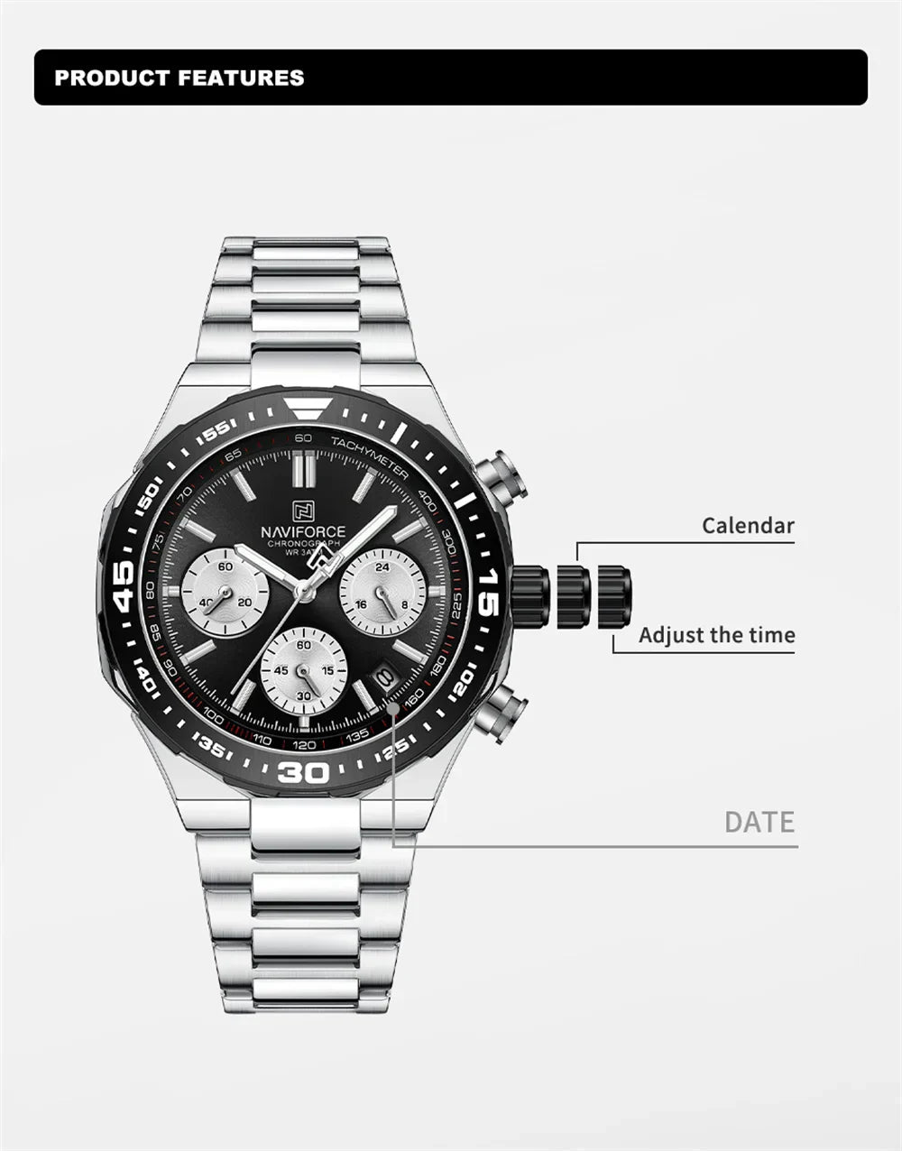NAVIFORCE 8049 - Men's Waterproof Quartz Watch