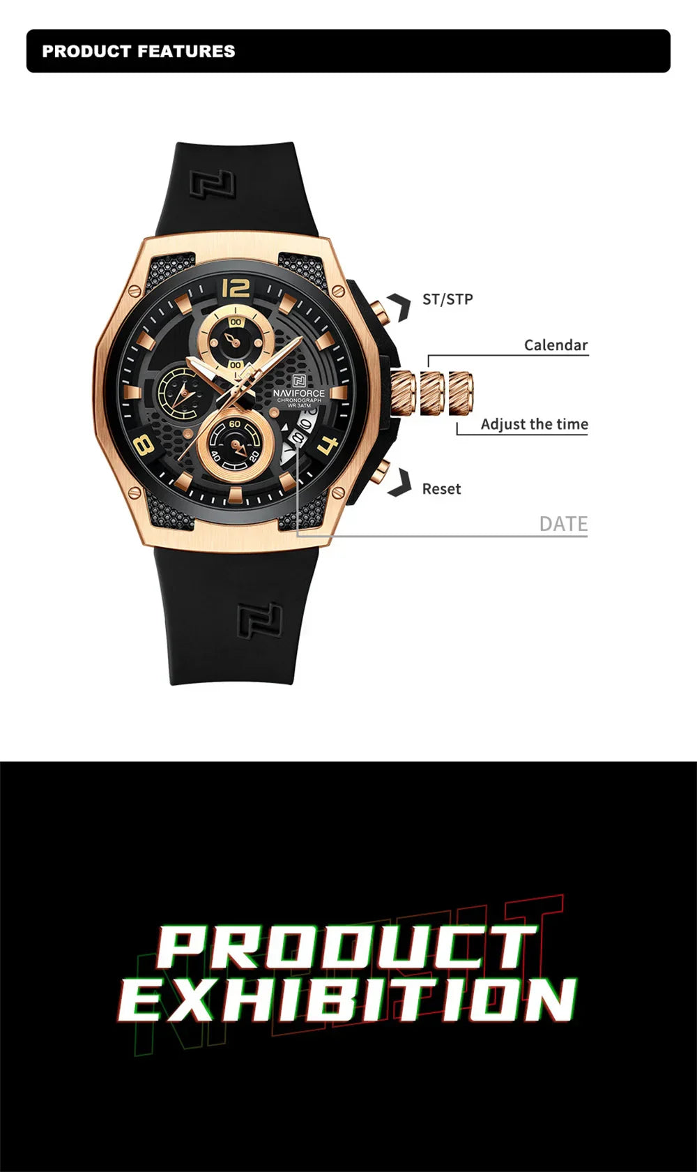 NAVIFORCE 8051T-Business Quartz Timepiece for Men