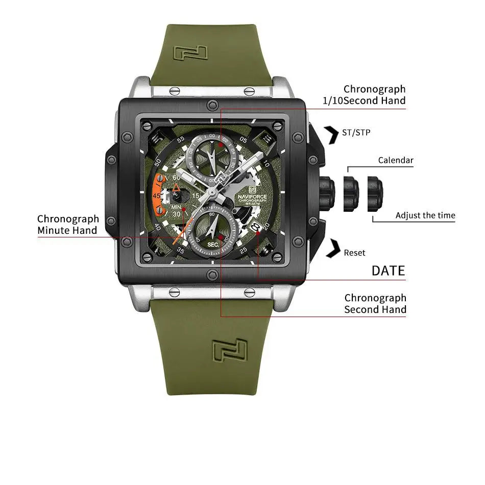 NAVIFORCE 8064-Luxury Quartz Watch for Men.