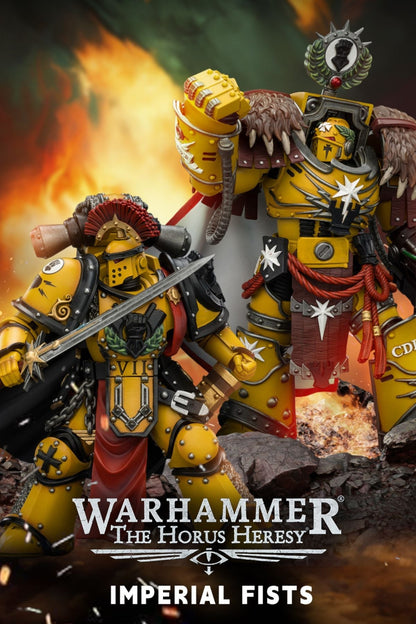 (15/6 CUTOFF) Imperial Fists Lord Castellan Evander Garrius & Legion Praetor in Mk III Armour - "The Horus Heresy" Primarch-Warhammer 40k 1/18 Action Figure By JOYTOY