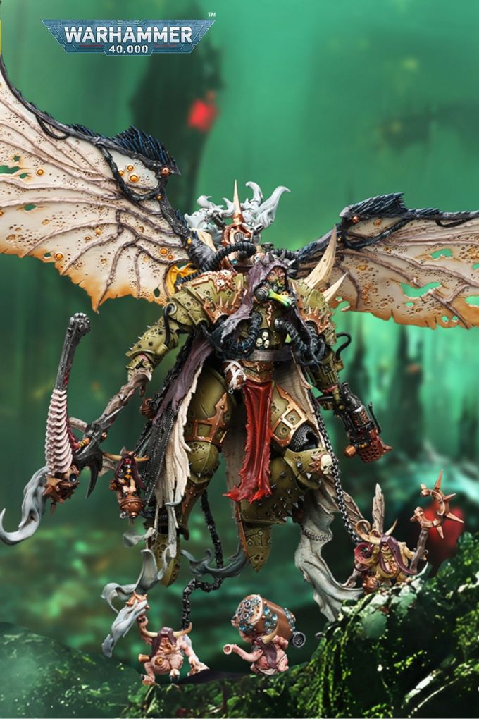 Mortarion,Daemon Primarch of Nurgle with Ancient weapons 'The Lantern' and 'Silence'  - "Warhammer 40K" 1/18 Action Figure By JOYTOY