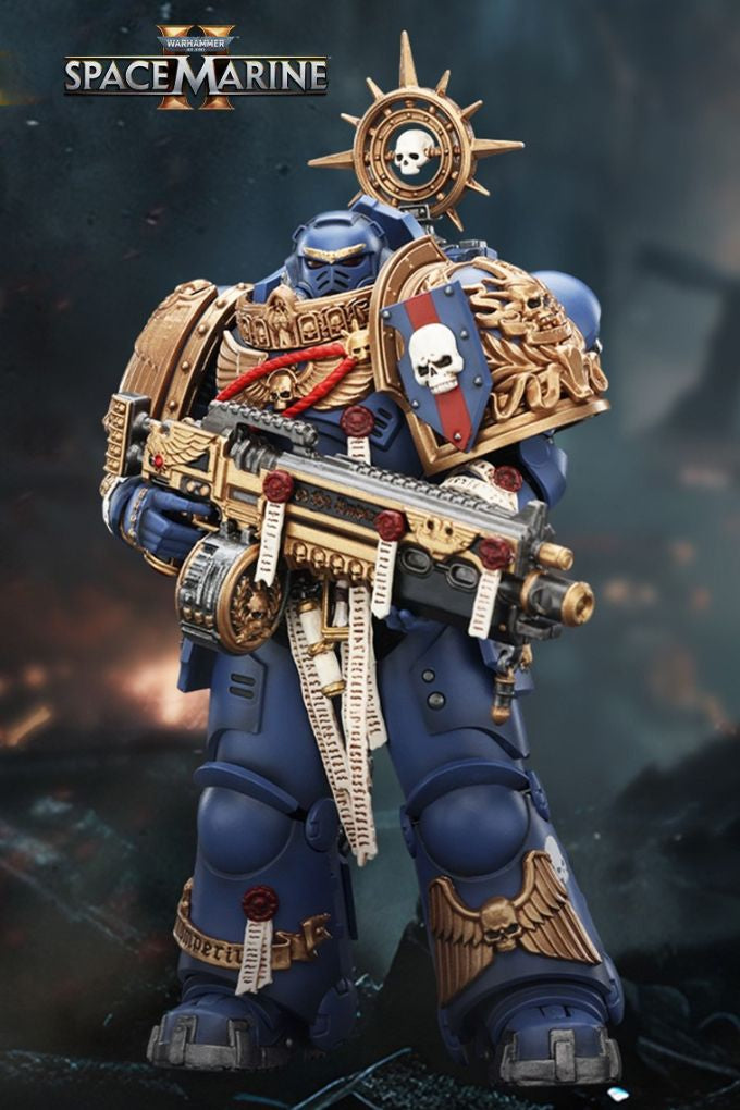 Ultramarines Heavy Relic Primus Armor with Heavy Relic Bolt Rifle - Warhammer 40K 1/18 Action Figure By JOYTOY