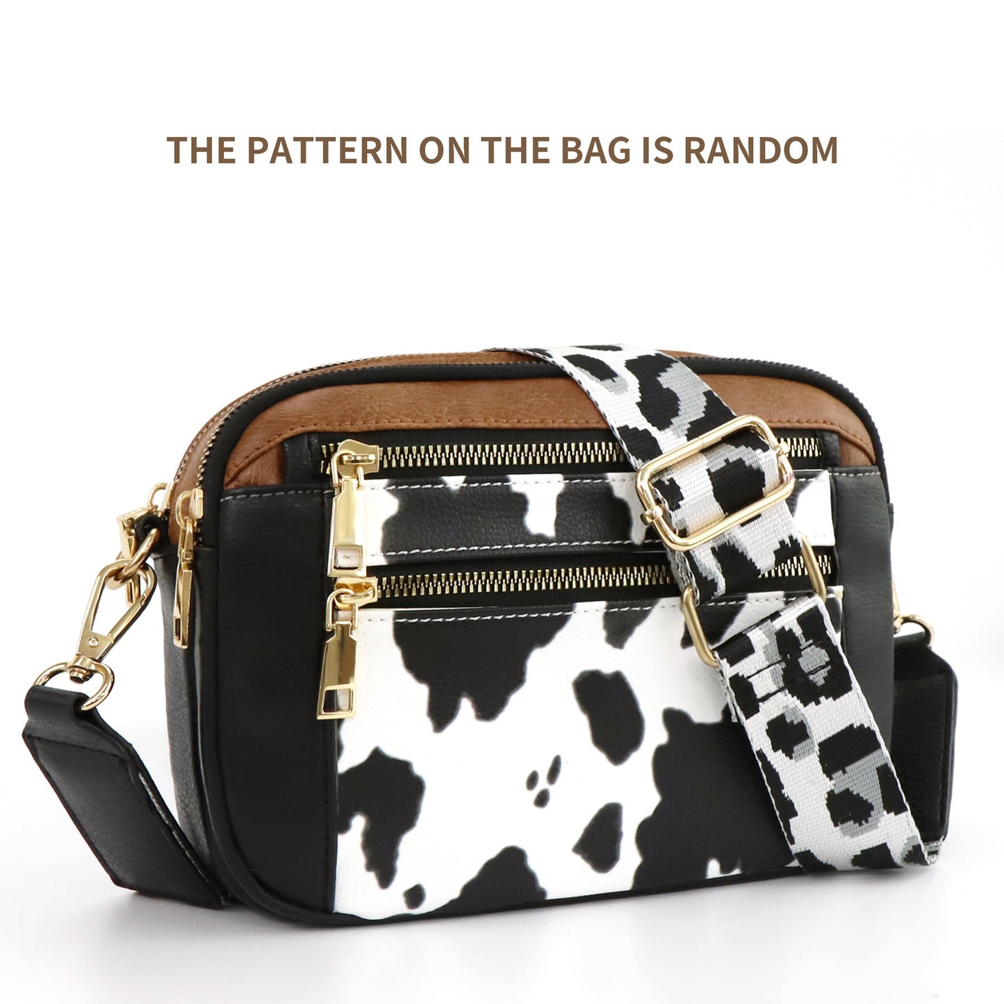 Women's Leather Bag - Color Matching Zipper Bag (12 optional)
