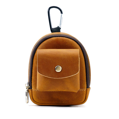 Leather bag pendant - mini schoolbag