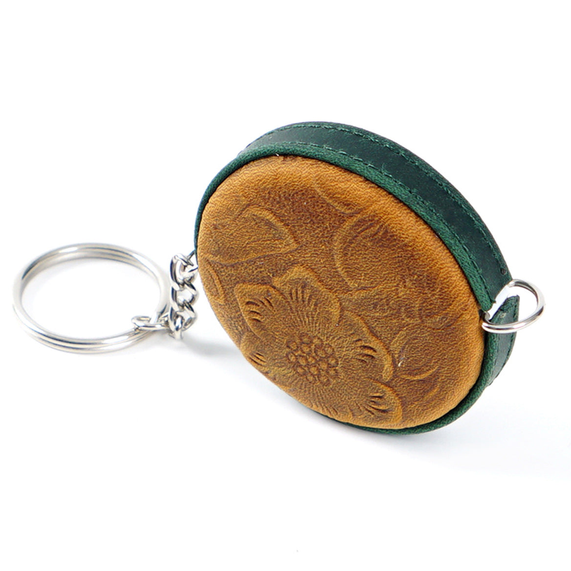 Crazy Horse leather handmade tape measure (solid color/engraved)
