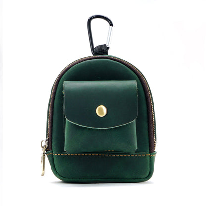 Leather bag pendant - mini schoolbag