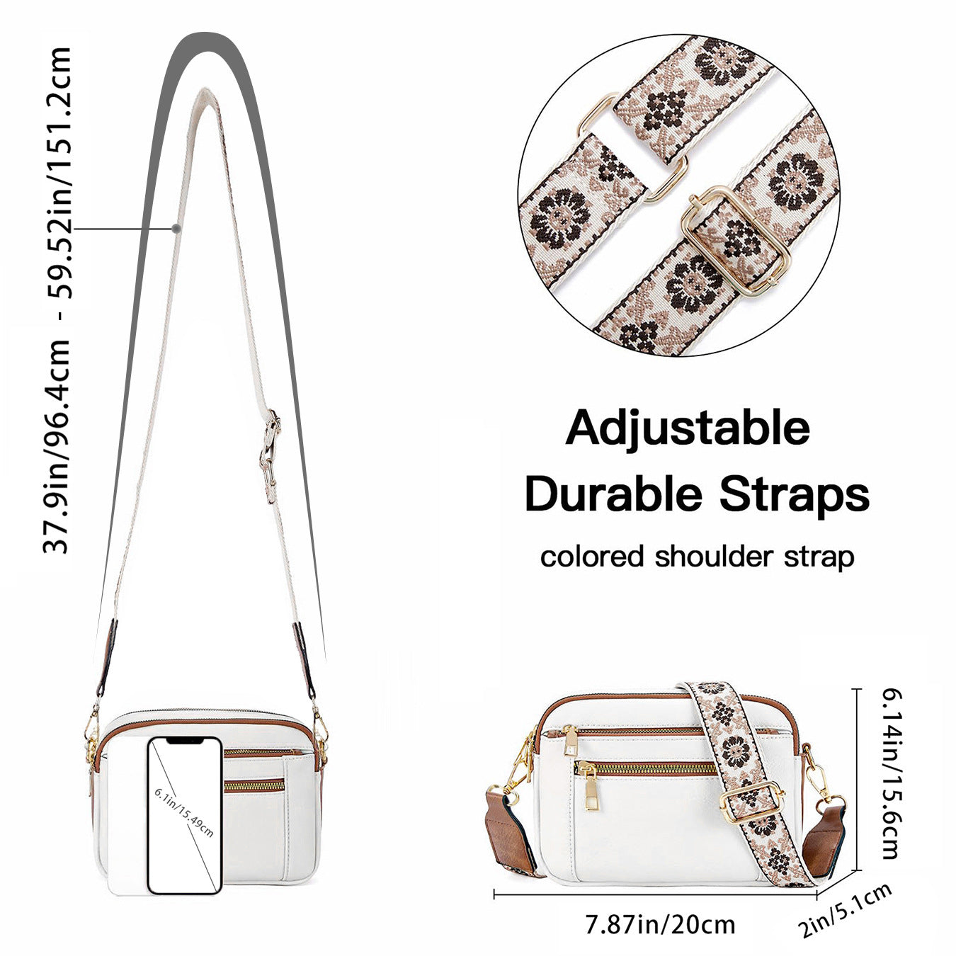 Women's Leather Bag - Color Matching Zipper Bag (12 optional)