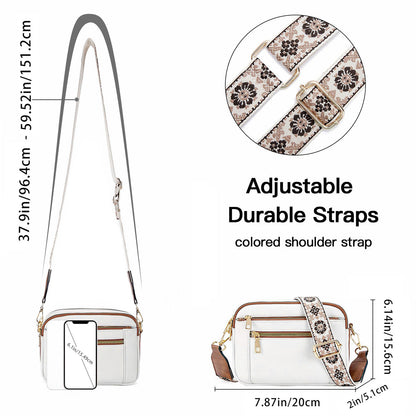 Women's Leather Bag - Color Matching Zipper Bag (12 optional)