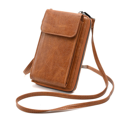 Women's Leather Bag - Multifunctional Mobile Phone Bag