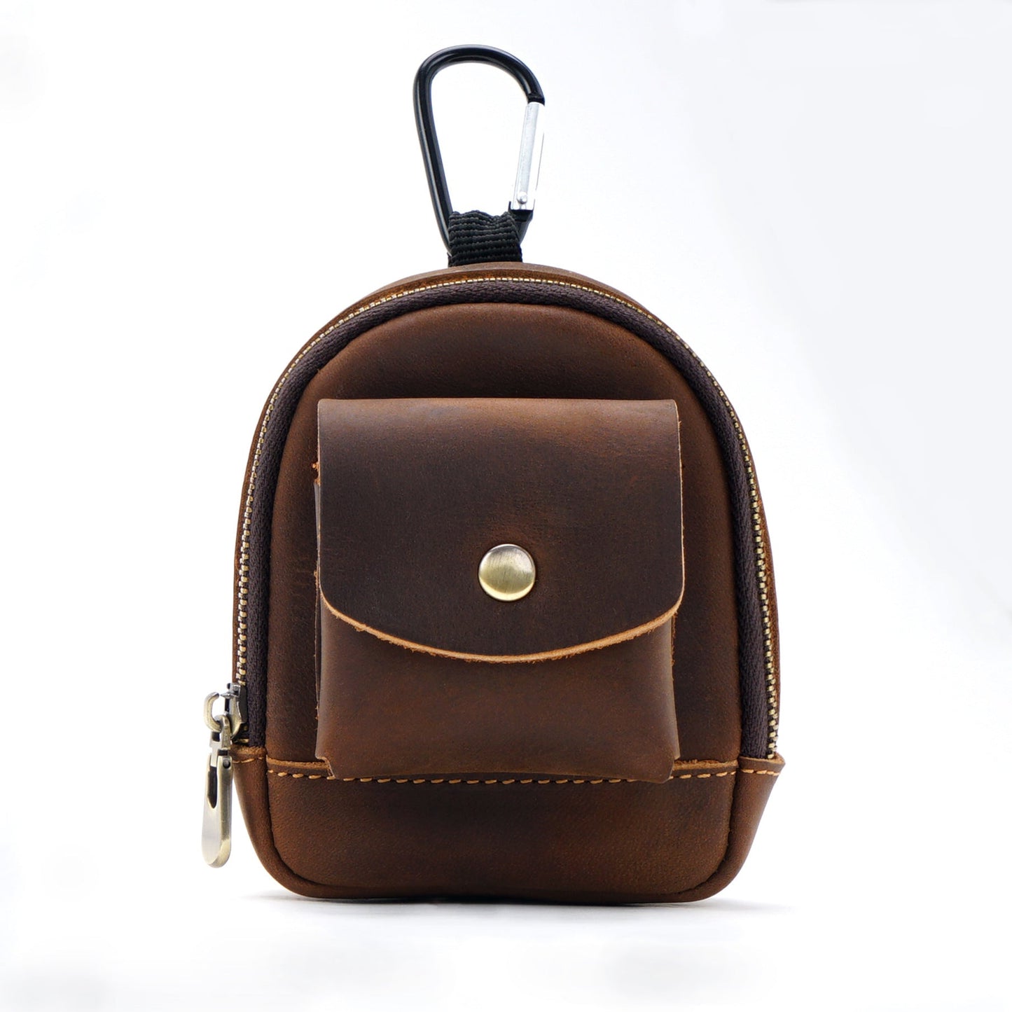 Leather bag pendant - mini schoolbag