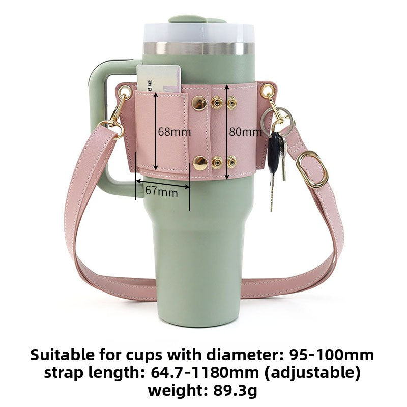 Stanley cup leather crossbody cup bag