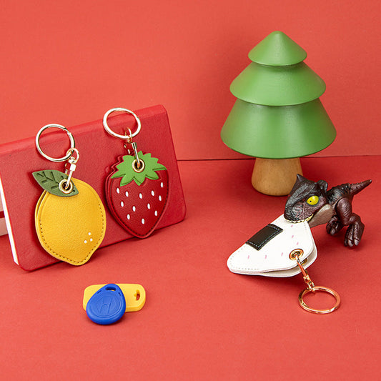 Leather bag pendant - fruit series
