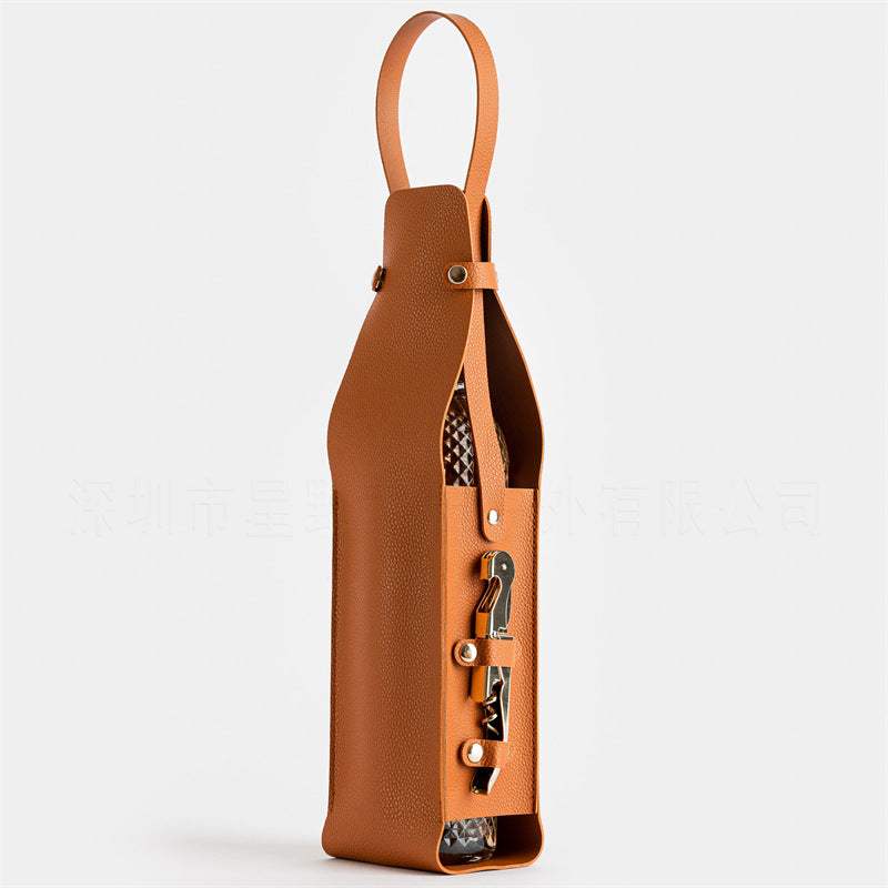 Pu leather - single red wine packaging bag
