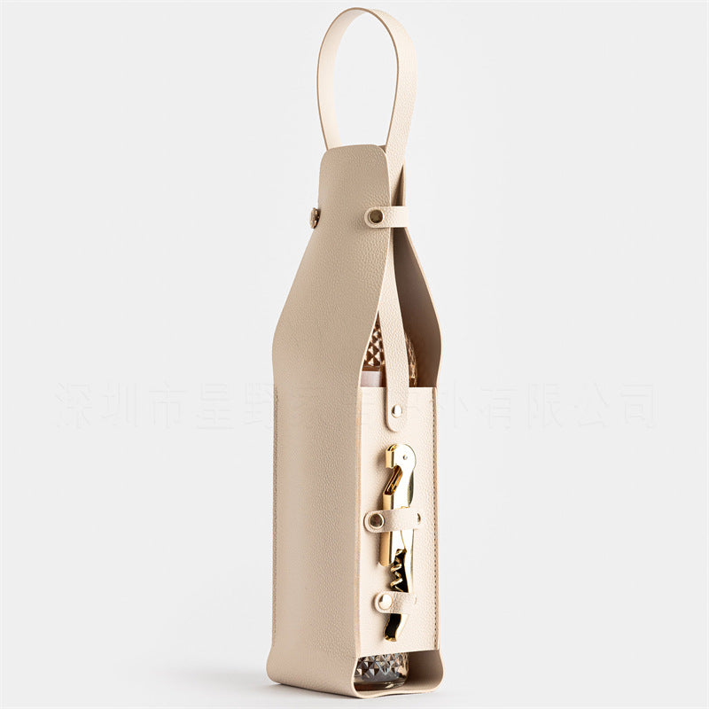 Pu leather - single red wine packaging bag