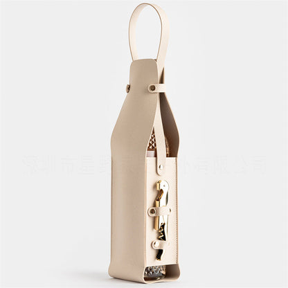 Pu leather - single red wine packaging bag