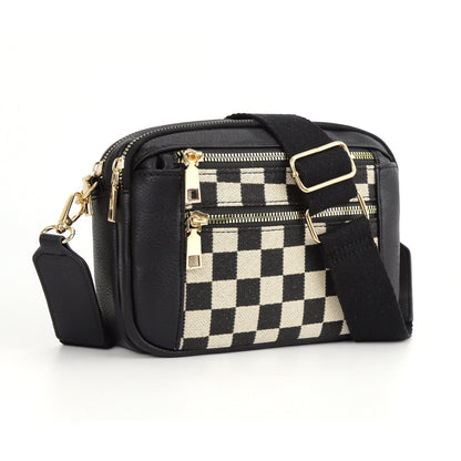 Women's Leather Bag - Color Matching Zipper Bag (12 optional)