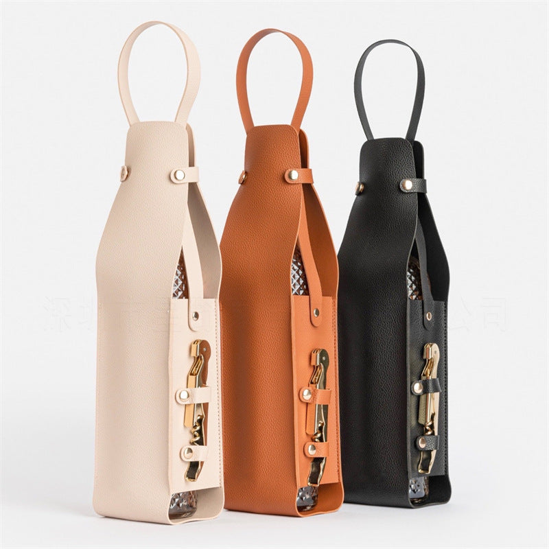 Pu leather - single red wine packaging bag