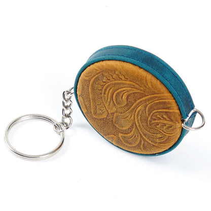 Crazy Horse leather handmade tape measure (solid color/engraved)