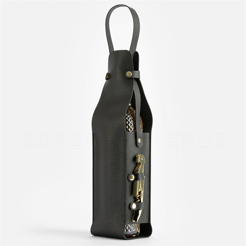 Pu leather - single red wine packaging bag