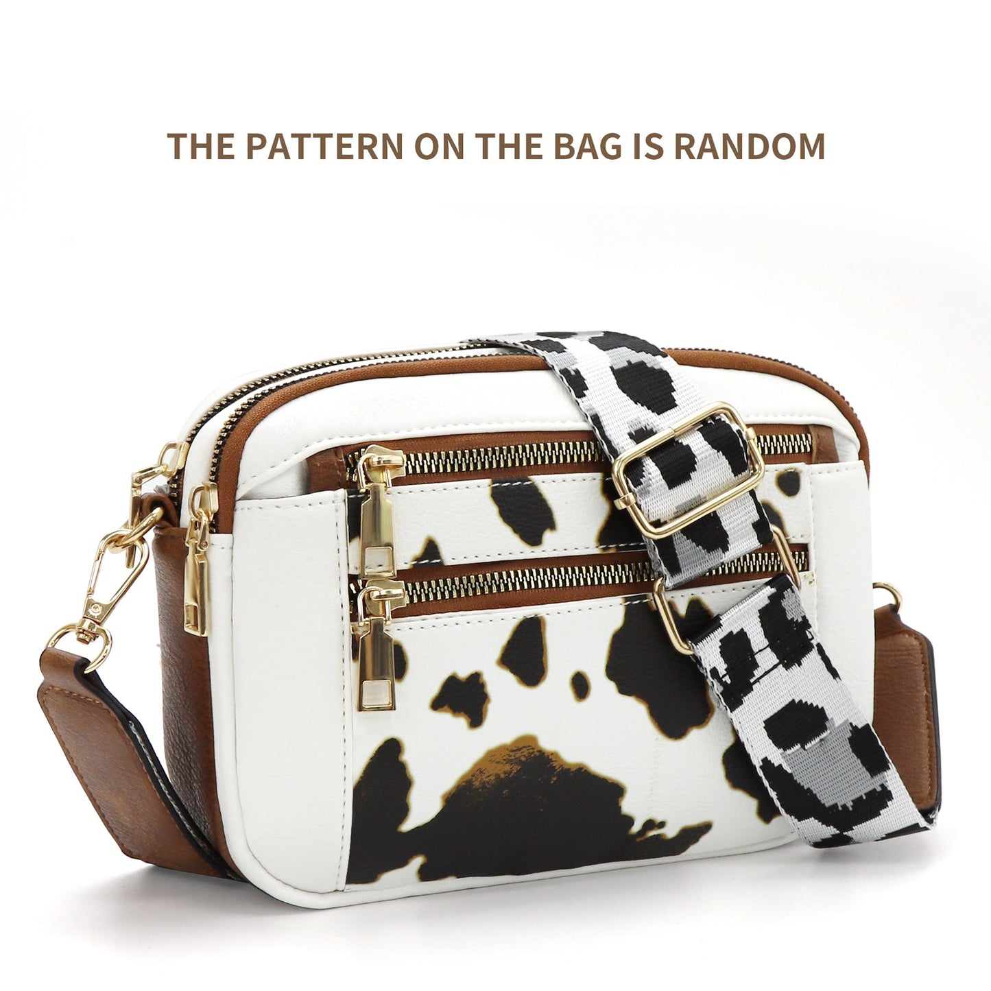 Women's Leather Bag - Color Matching Zipper Bag (12 optional)