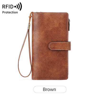 Ladies Leather Bag - Solid Color Clutch Bag