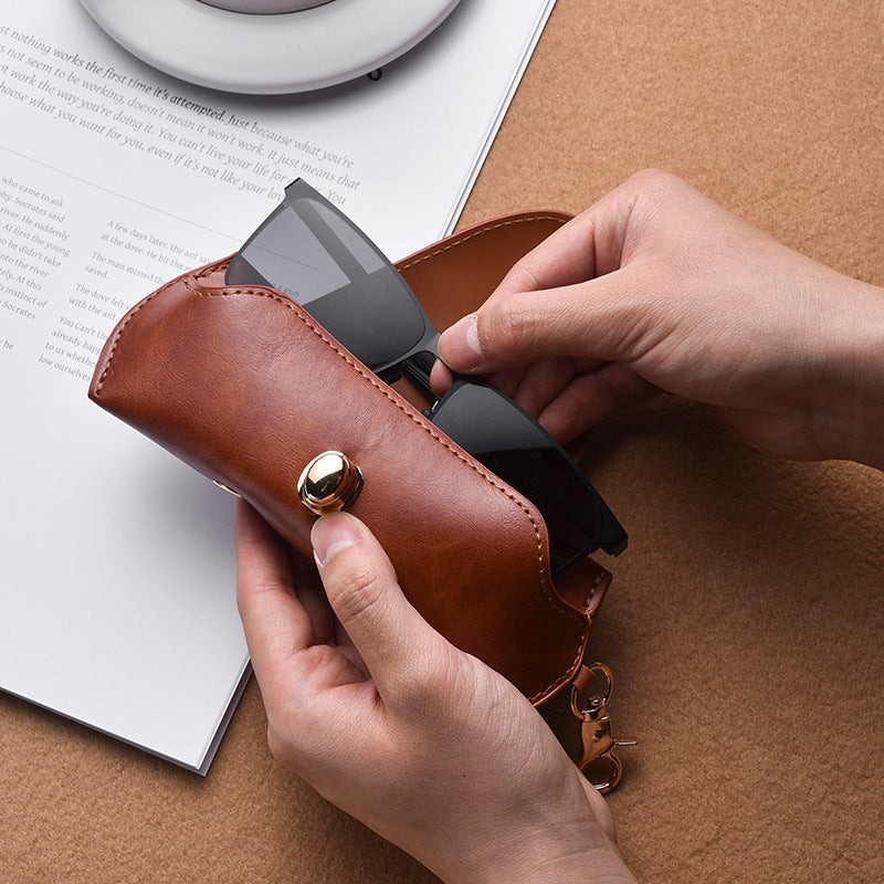 Retro pu leather - glasses protective cover