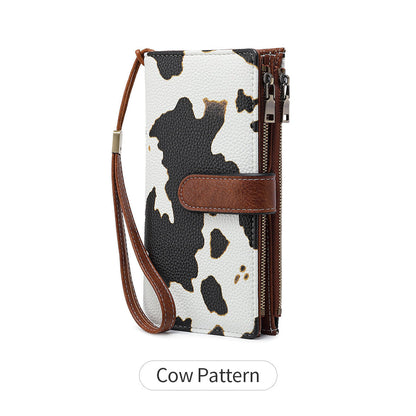 Ladies Leather Bag - Solid Color Clutch Bag