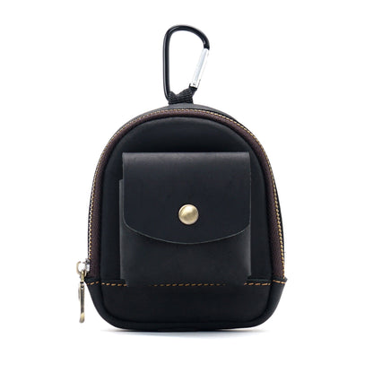 Leather bag pendant - mini schoolbag