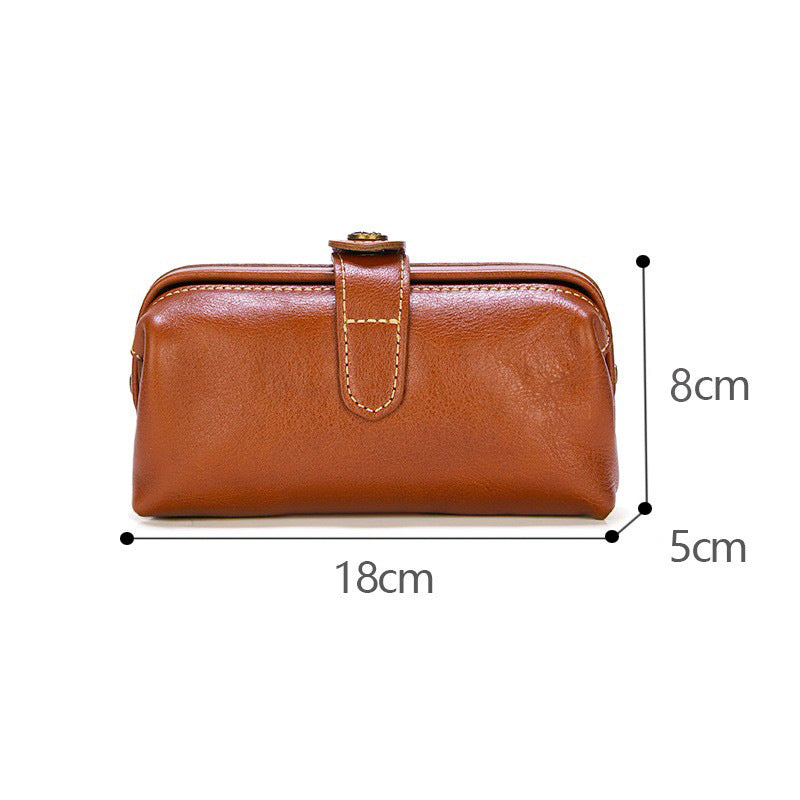 Vintage Leather Ladies Cosmetic Bag