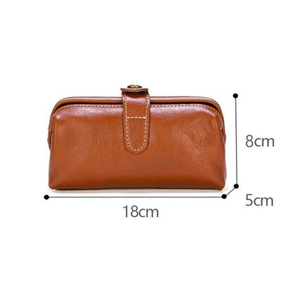 Vintage Leather Ladies Cosmetic Bag