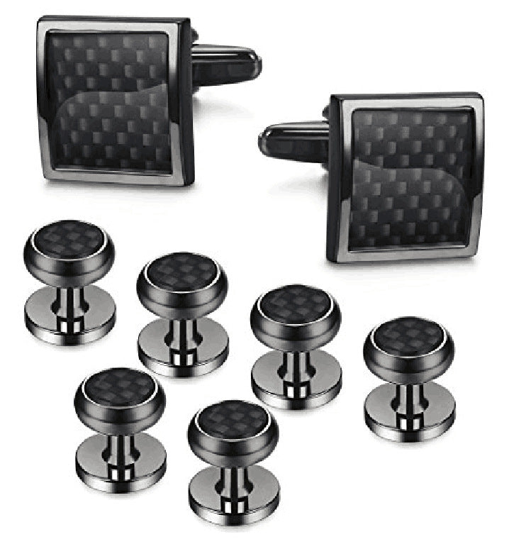 Formal Cufflinks Set with Black Gun Cufflinks